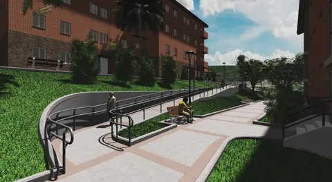 La rampa peatonal será de dos metros de ancho