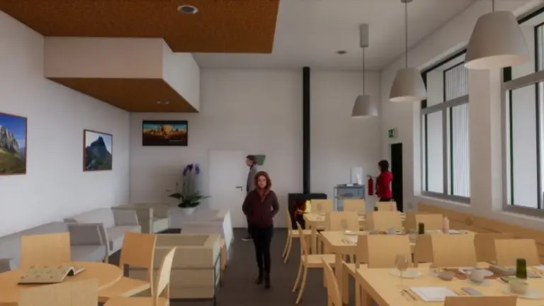 Imagen de una de las salas del albergue