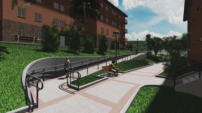 La rampa peatonal será de dos metros de ancho